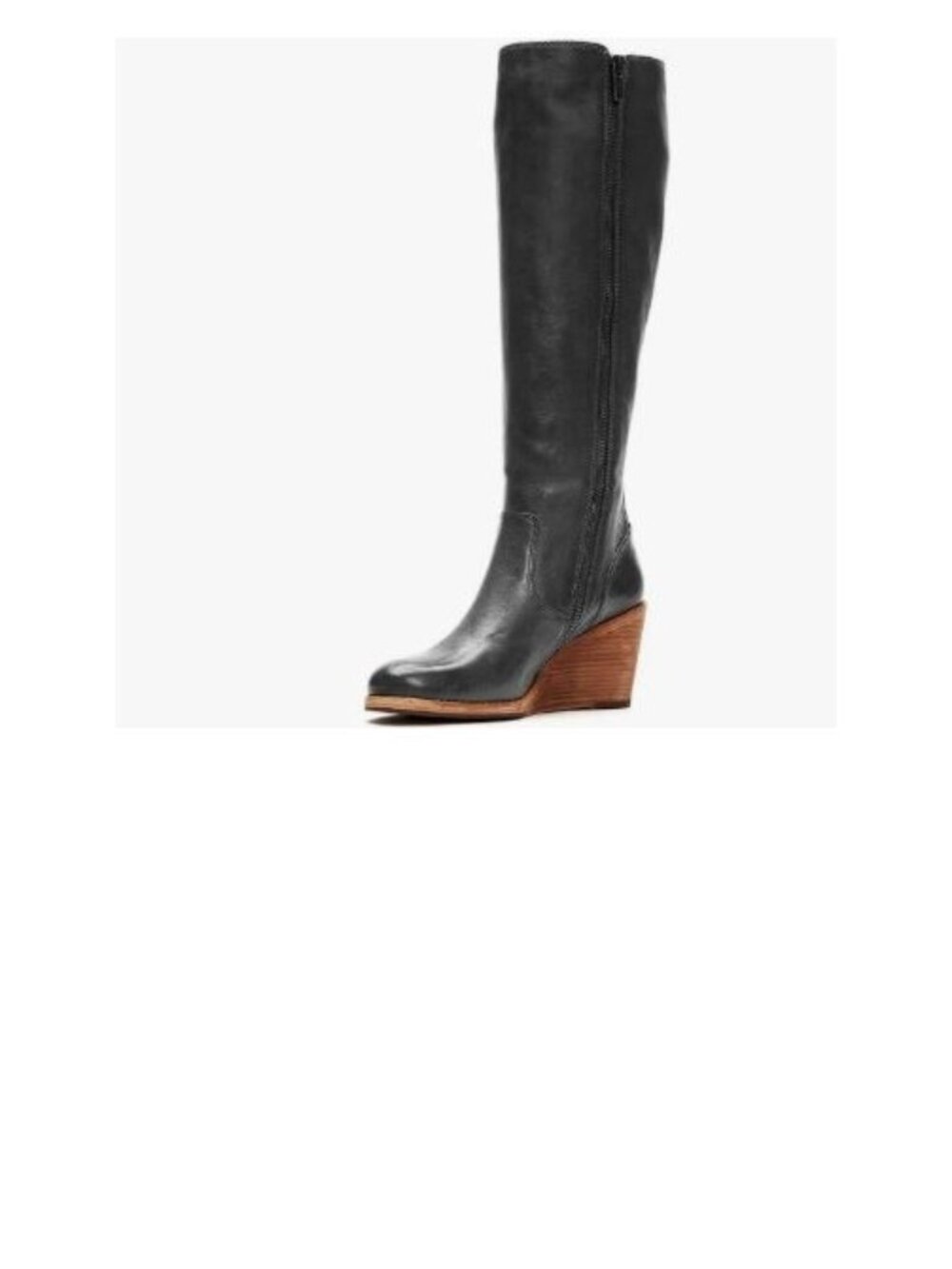 Women's Knee High Boots Fashion Wedge Heel Boot for Women Black